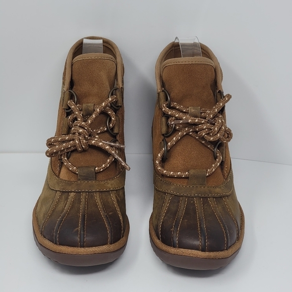 UGG Greda Waterproof Duck Boot Brown Leather Suede 1112650 Women Sz 5 Pre-owned - Picture 6 of 11